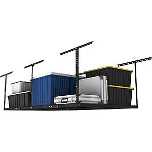 Prime Members: FLEXIMOUNTS 4'x8' Adjustable Overhead Garage Storage Rack (600lbs Weight Capacity, Black) $139 + Free Shipping