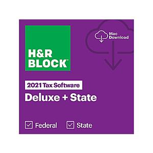 H&R Block 2021 Tax Software (Windows/Mac): Premium $25, Deluxe + State $19 & More (Digital Download)