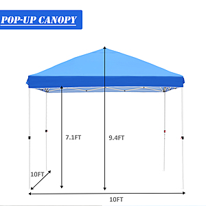 10ft x 10ft Pop Up Canopy $45 + Free Shipping