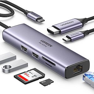 UGREEN Accessories: USB C Hub with Ethernet 7-in-1 Multiport Adapter $29.90 + Free Shipping & More