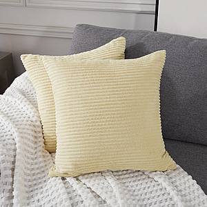 Deconovo Corduroy Throw Pillow Covers Set of 2, with 50% Promotion and 10% Coupon Total -$6.79+FS with Prime