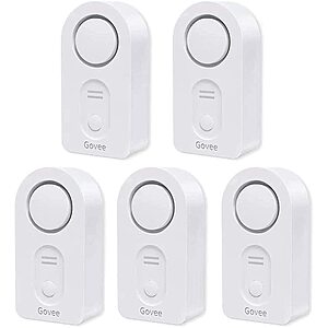 Govee 5 Pack 100dB Adjustable Audio Alarm Water Detectors with Sensitive Leak and Drip Alert for Kitchen Bathroom Basement-32.49+ FS with PRIME $32.49