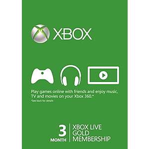 3-Month Xbox Live Gold Digital Membership (50 Days of Game Pass Ultimate) $11.80