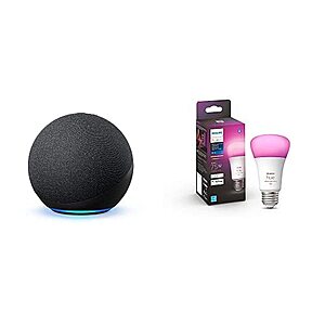 Amazon Echo (4th Gen) + Philips Hue Color Smart Bulb $50 + Free Shipping