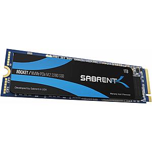 1TB Sabrent Rocket NVMe PCIe M.2 2280 Internal Solid State Drive $99.20 + Free Shipping