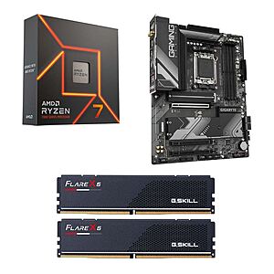 AMD Ryzen 7 7700X + Gigabyte B650 Gaming X AX V2 Motherboard + 32GB G.Skill Flare X5 DDR5-6000 Ram Kit, Microcenter In-store Pickup $399.99
