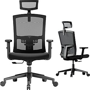 Amazon: NOBLEWELL Office Chair Office Chair with Large Seat, Lumbar Support Computer Chair + Free Shipping