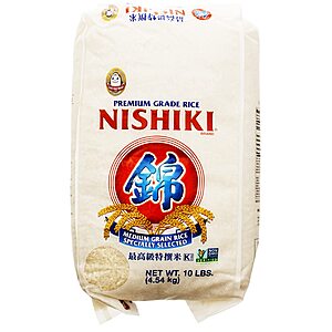10-lb Nishiki Premium Sushi Rice (Medium Grain, White) $10.68 w/ Subscribe & Save