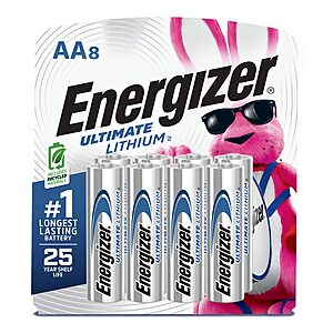 8-Count Energizer Ultimate Lithium AA Batteries $9.73 w/ S&S + Free Shipping w/ Prime or on orders over $35