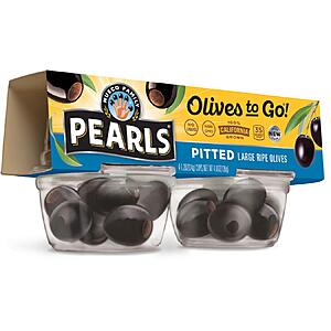 Pearls Olives To Go!, Large Ripe Pitted, Black Olives, 4.8 Ounce - 4 Count(Pack of 6)  - $4.17 or lower on S+S (Amazon)