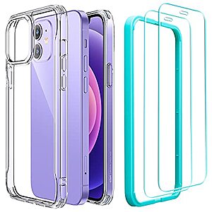 ESR Sidekick Hybrid Clear Case + 2-Pk Glass Screen Protectors (iPhone 12/ 12 Pro) $5 & More + Free Shipping w/ Prime or on Orders $25+