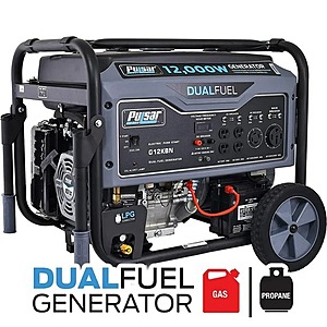 Pulsar 12,000W Dual Fuel Portable Generator w/ Electric Start $775 + Free Shipping
