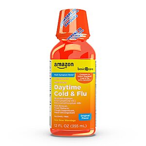 12-Oz Amazon Basic Care Severe Daytime Cold & Flu Relief Liquid Medicine $3.35 w/ S&S + F/S w/ Prime or $25+