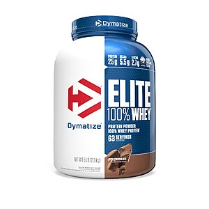 5-Lb Dymatize Elite Whey Protein Powder (Chocolate) $41.95 & More w/ S&S + Free Shipping