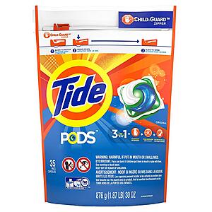 35-Count Tide Pods Laundry Detergent Pacs (Original) $8.02 ($0.23/Load) w/ S&S + Free Shipping w/ Prime or on $35+