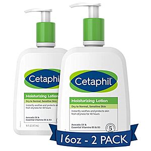 2-Pack 16-Oz Cetaphil Moisturizing Lotion (Dry to Normal, Sensitive Skin) + $2.20 Promotional Amazon Credit $15 ($7.50 each) w/ S&S + Free Shipping w/ Prime or on $35+