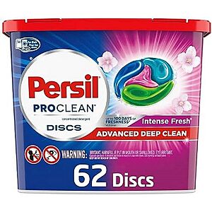 62-Count Persil ProClean Discs HE Laundry Detergent Soap Pacs (Intense Fresh) $14.60 w/ S&S + F/S with Prime or $35+