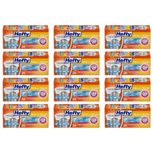 12-Pack 26-Count 4-Gal Hefty Flap Tie Small Trash Bags (Clean Burst) $20.64 w/ S&S + Free S&H w/ Prime or $35+