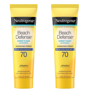 2x 1-oz Neutrogena Beach Defense Body Sunscreen Lotion w/ SPF 70 Free + Free Store Pickup ($10 Min.)