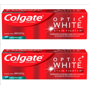 4.2-Oz Colgate Optic White Stain Fighter Teeth Whitening Toothpaste (Various) 2 for $1 ($0.49 Each) + Free Store Pickup at CVS