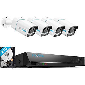 Reolink 4K Smart PoE Camera System (4 x 8MP Bullet Cams + 1 x 8CH NVR) w/ 5X Optical Zoom & 24/7 Recording $462 + Free Shipping