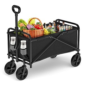 Fleximounts Folding Multipurpose All-Terrain Wagon Cart w/ Retractable Handle: 5" Wheels w/ 250lb Capacity $63, 8'' Wheels w/ 300lb Capacity $75 + Free Shipping