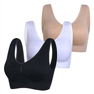 3-Pack: Seamless Miracle Bras w/ Removable Pads (Various Colors & Sizes) + Free Shipping $12