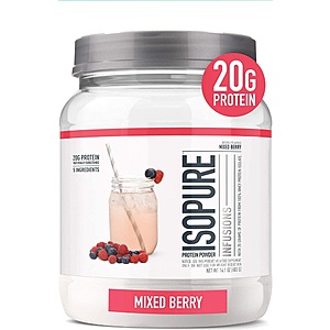 Isopure Protein Powder, Clear Whey (Mixed Berry) Subscribe & Save 20G $22.08