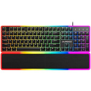 DURGOD Mechanical Gaming Keyboard, RGB Backlit and Magnetic Wrist Rest,Full Size Wired Keyboard for PC Mac $40.99
