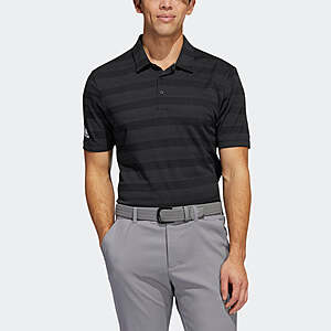 adidas Men's Two-Color Striped Polo Shirt (Black/Grey) $18 + Free Shipping