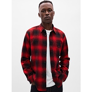 Gap Factory Men's Flannel Shirt in Standard Fit (various) from $10.80 + Free Store Pick Up at Gap Factory or Free S/H on $50+