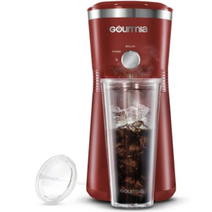 Gourmia Iced Coffee Maker w/ Reusable 25oz Tumbler: Black $11.85, Red $10.45