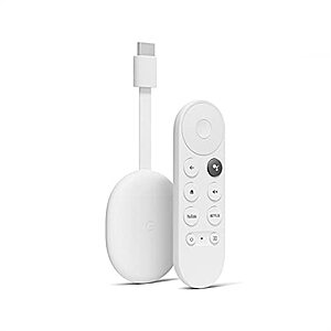 33% off - Chromecast with Google TV (HD) - Streaming Stick Entertainment on Your TV with Voice Search - Watch Movies, Shows, and Live TV in 1080p HD - Snow - $19.98