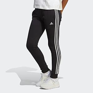 adidas Women's Essentials 3-Stripes French Terry Cuffed Pants (Core Black) $14 + Free Shipping