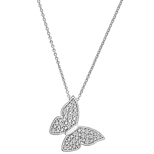 18" Diamond Butterfly Pendant Sterling Silver Necklace (1/10 ct. t.w.) $35 + Free Shipping