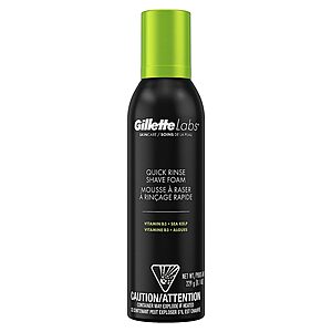 8.1-Oz Gillette Labs Men's Quick Rinse Lightweight Shaving Foam $2.50 + Free Store Pickup ($10 Minimum Order)