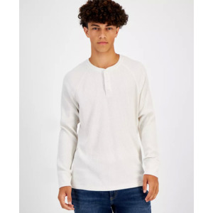 Sun + Stone Men's Thermal Henley Shirt (Vintage White) $12 + Free Store Pickup at Macy's or Free Shipping on $25+