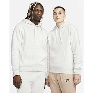 Nike Men's or Women's Sportwear Club Fleece Pullover Hoodie (Light Bone/White) $25.58 + Free Shipping on $50+