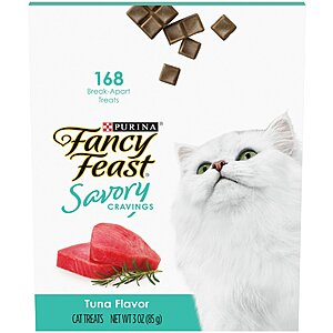 20-Oz Friskies Party Mix Crunchy (Various Flavors) w/ 3-Oz Fancy Feast Savory Cravings Tuna Flavor Cat Treats from $8.53 + Free Shipping $49+