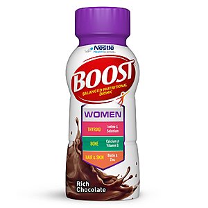 24-Pack 8-Ounce BOOST Women Balanced Nutritional Drink (Rich Chocolate) $20.40 w/ Subscribe & Save