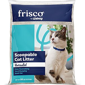 New Chewy Customers: 20-Lbs Frisco Multi-Cat Unscented Clumping Clay Cat Litter (Unscented) $3 w/ Autoship & More + Free Shipping on $35+
