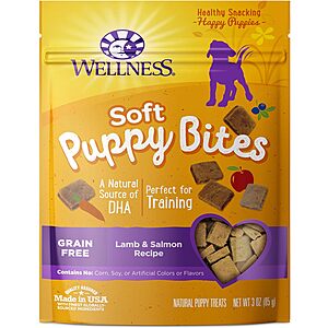 3-Ounce Wellness Soft Puppy Bites Natural Grain-Free Dog Treats (Lamb & Salmon) $1.49 w/ S&S + Free Shipping w/ Prime or on $35+