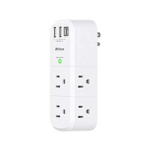 USB Outlet Extender Surge Protector - with Rotating Plug, 6 AC Multi Plug Outlet and 3 USB Ports (1 USB C), 1800 Joules, 3-Sided Swivel with Spaced Outlet Splitter $18.99 - $9.97