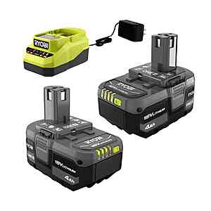 2-Pack Ryobi One+ 18V 4Ah Battery/Charger Kit + Select Free Ryobi One+ Tool $99 & More + Free Shipping