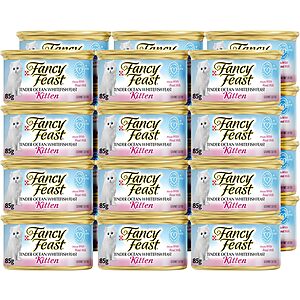 24-Count 3oz Fancy Feast Wet Cat Food: Salmon Feast $9.60, Kitten Ocean Whitefish $10.80 w/ Subscribe & Save