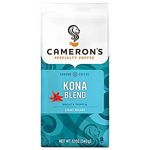 Cameron's Coffee: 12oz Kona Blend Ground Coffee $4.10 & More w/ S&S + Free S&H