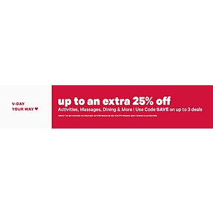 Groupon: Additional 25% off + 20% off Valentines Sale