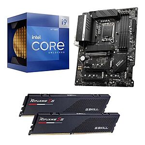 Intel Core i9-12900K, MSI Z690-A PRO WiFi DDR5, G.Skill Ripjaws S5 32GB Kit DDR5-6000, Computer Build Bundle - $400