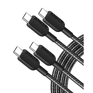 2-Pack 6' Anker 310 USB-C to USB-C 60W/3A Charging Cable $6.50 & More