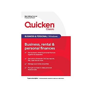 1-Year Quicken Classic Personal Finance (Windows/Mac): Premier $41, Home & Business $56 + Free Shipping